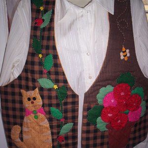 BRAND NEW, HANDMADE, HAND QUILTED WOMAN'S VEST SIZE 14/16